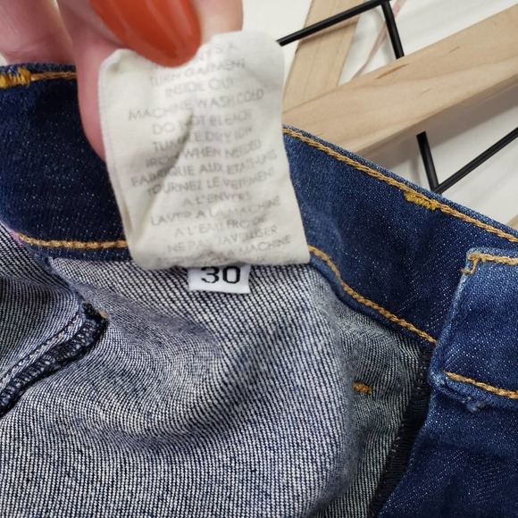 Textile Elizabeth and James Jimi Washed Dye Flare Leg Jeans 30 Blue Released Hem - Picture 11 of 11